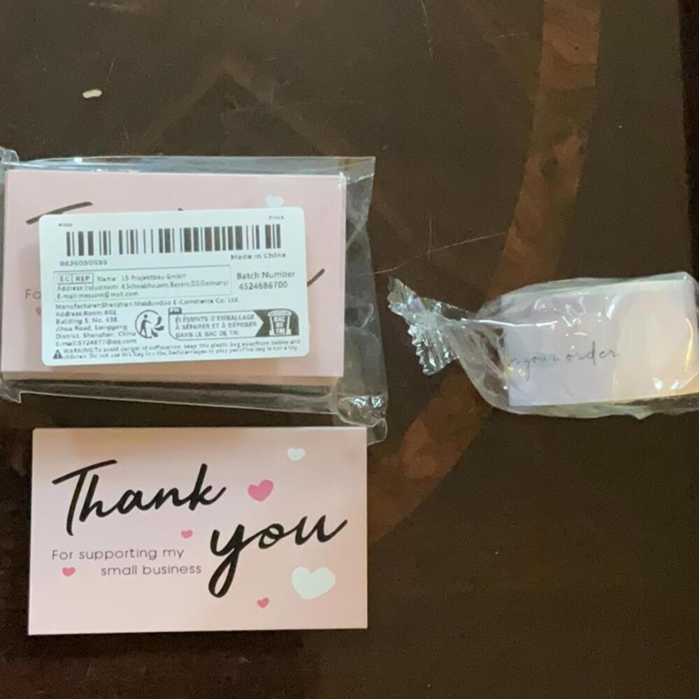 150 piece Thank you business cards and stickers
